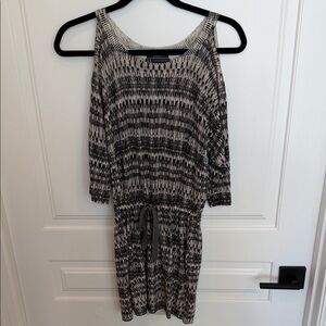 Armani Exchange Cold Shoulder Black and White Dress